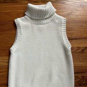 Vintage Ralph Lauren white 100% cotton pullover turtleneck sweater women P/P/XS